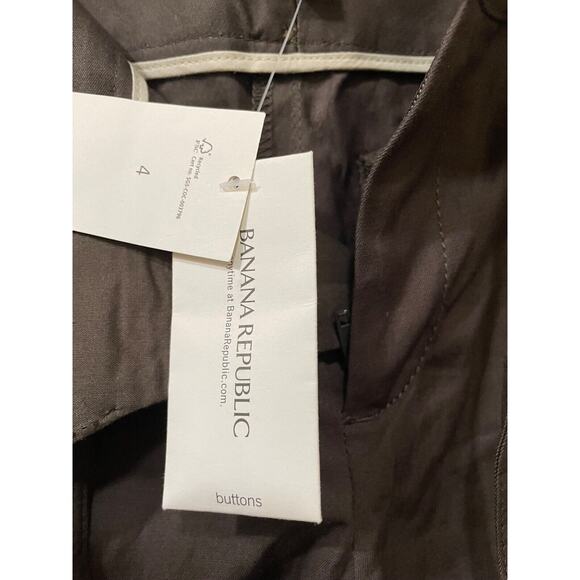 Banana Republic Martin Fit Shorts Brown Womens Tag Size 4 Regular Rolled Cuff - Picture 11 of 13